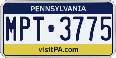 PA license plate MPT3775