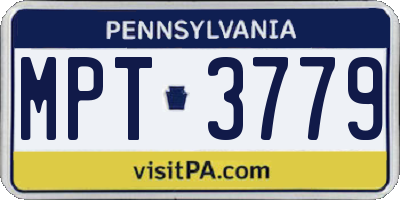 PA license plate MPT3779