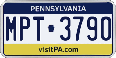 PA license plate MPT3790