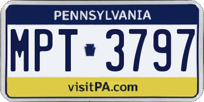 PA license plate MPT3797