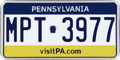PA license plate MPT3977