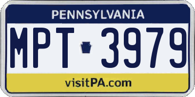 PA license plate MPT3979
