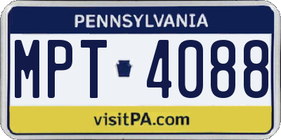 PA license plate MPT4088