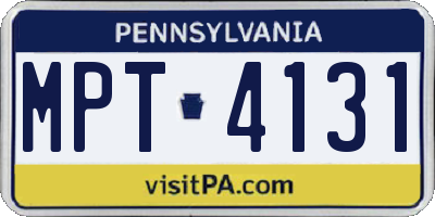PA license plate MPT4131