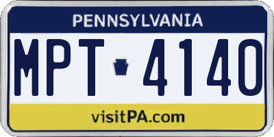 PA license plate MPT4140