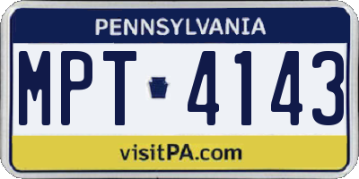PA license plate MPT4143