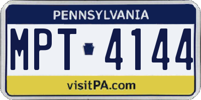 PA license plate MPT4144