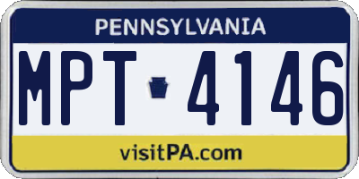 PA license plate MPT4146