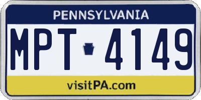 PA license plate MPT4149