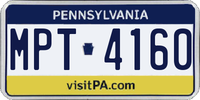 PA license plate MPT4160