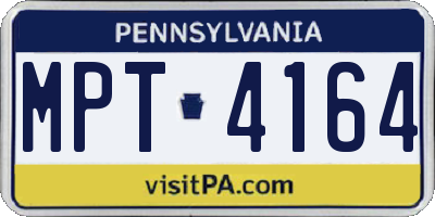 PA license plate MPT4164