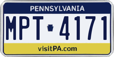 PA license plate MPT4171
