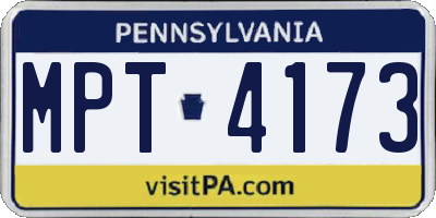 PA license plate MPT4173