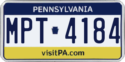 PA license plate MPT4184