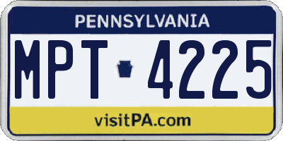 PA license plate MPT4225