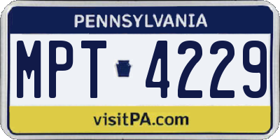 PA license plate MPT4229