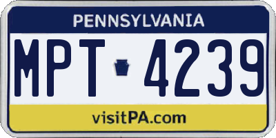 PA license plate MPT4239