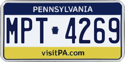 PA license plate MPT4269