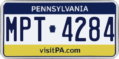 PA license plate MPT4284