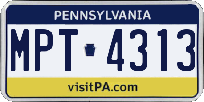 PA license plate MPT4313