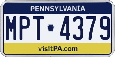 PA license plate MPT4379