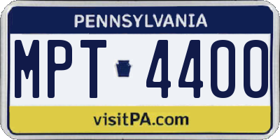 PA license plate MPT4400