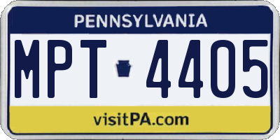 PA license plate MPT4405