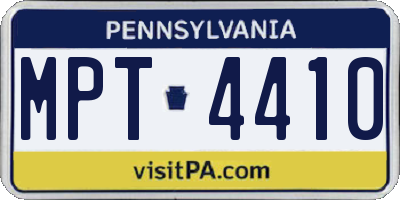 PA license plate MPT4410