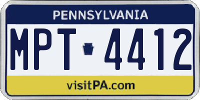 PA license plate MPT4412