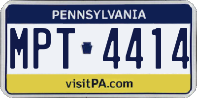 PA license plate MPT4414