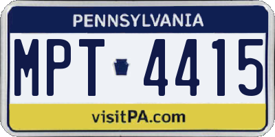 PA license plate MPT4415