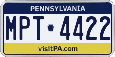 PA license plate MPT4422