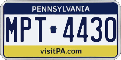 PA license plate MPT4430