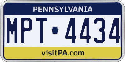PA license plate MPT4434