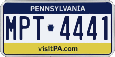 PA license plate MPT4441