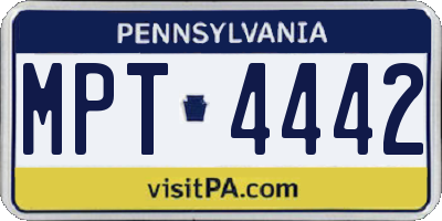 PA license plate MPT4442