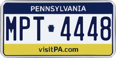 PA license plate MPT4448