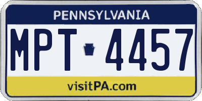 PA license plate MPT4457