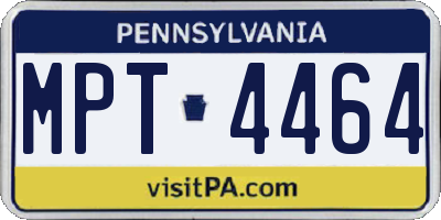 PA license plate MPT4464