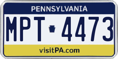 PA license plate MPT4473