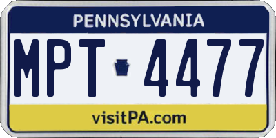 PA license plate MPT4477