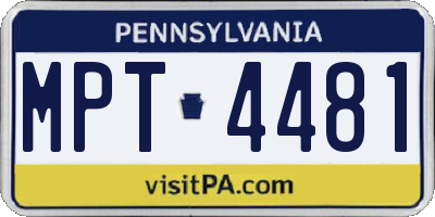 PA license plate MPT4481