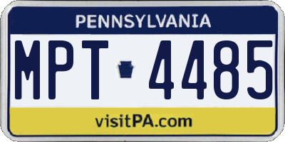 PA license plate MPT4485