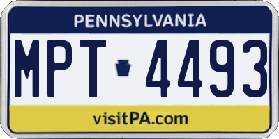 PA license plate MPT4493