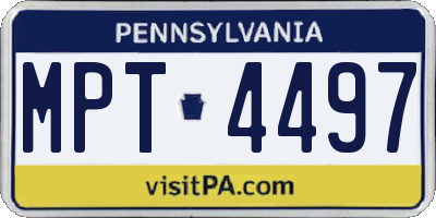 PA license plate MPT4497