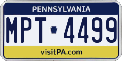 PA license plate MPT4499