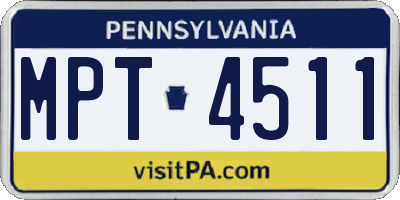PA license plate MPT4511