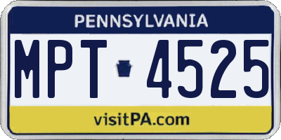 PA license plate MPT4525