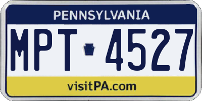PA license plate MPT4527