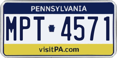 PA license plate MPT4571